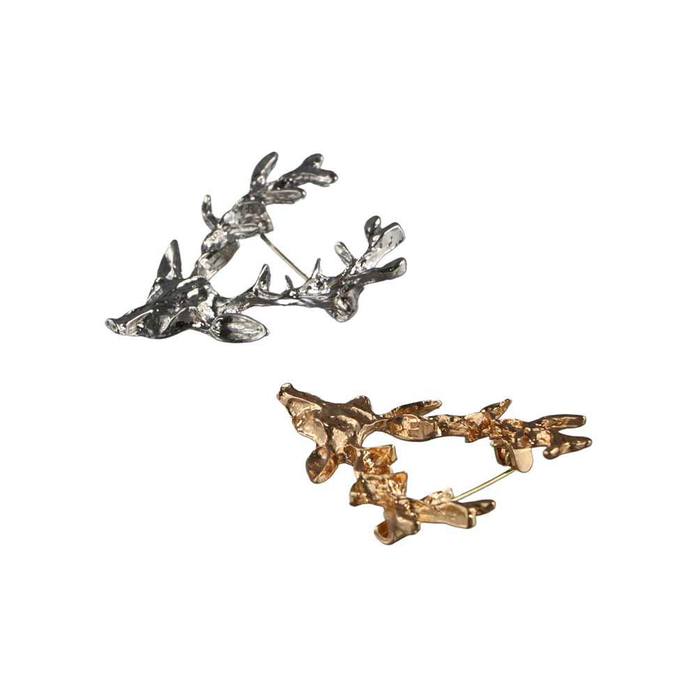 Lapel Pin Elk Head Brooch Zinc Zinc Alloy Deer Metal Brooch Personality Christmas Badge  Boys