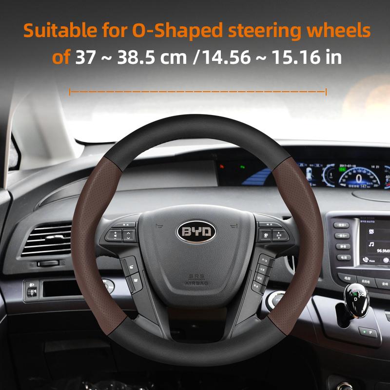 Suitable for Byd Breathable Leather Matte Carbon Fiber Texture Steering Wheel Cover Suitable for Dolphin Mini Seal Atto 3 King Shark 6 Song Pro