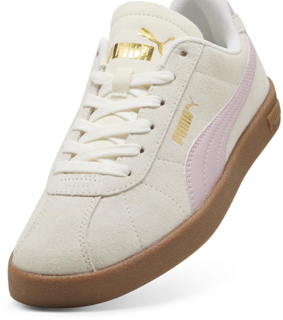 Puma Club II Suede Sneakers In Warm White/pink Lilac/green