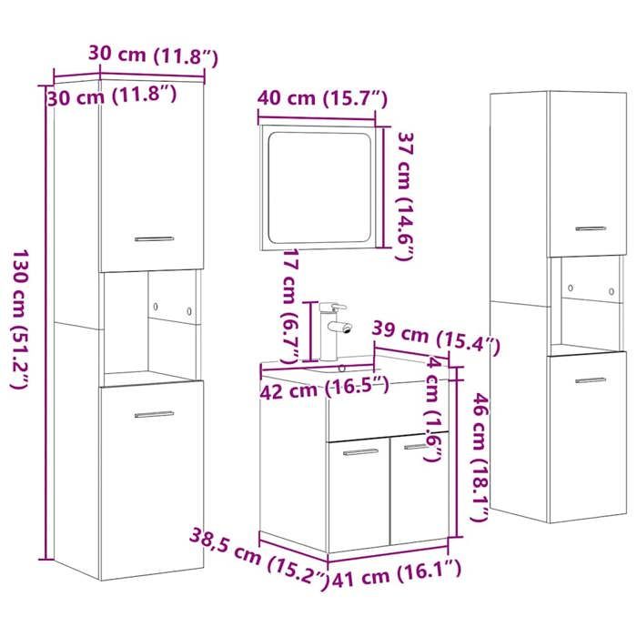 VidaXL Ensemble De Meubles De Salle De Bain 5 Pcs Chêne Sonoma 3325029