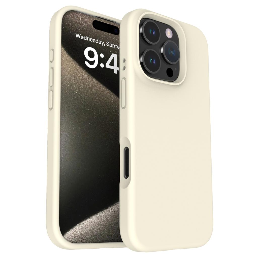 For iPhone 16 Pro Magnetic Case PC+Liquid Silicone Anti-Scratch Phone Cover