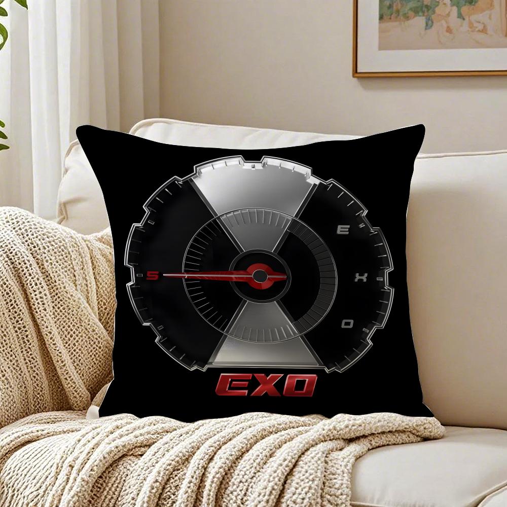 Legendary Kpop Style E-Exo Album Cover Cushion Cover Linen Pillowcase Soft For Sofa Bed Home Room Decor