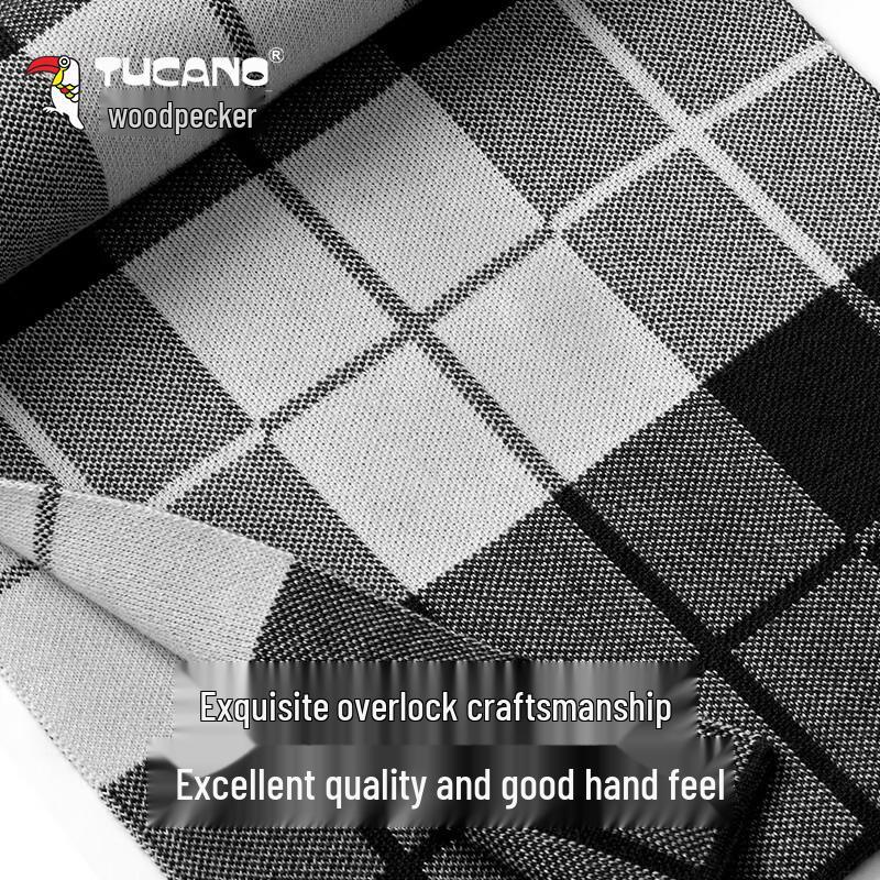 TUCANO Pánská klasická kostkovaná pletená zimní šála