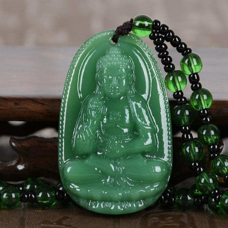 Chinese Lucky Amulet Buddha Necklace Manjushri Bodhisattva Guanyin Pendant For Men Women Long Sweater Chain Gift
