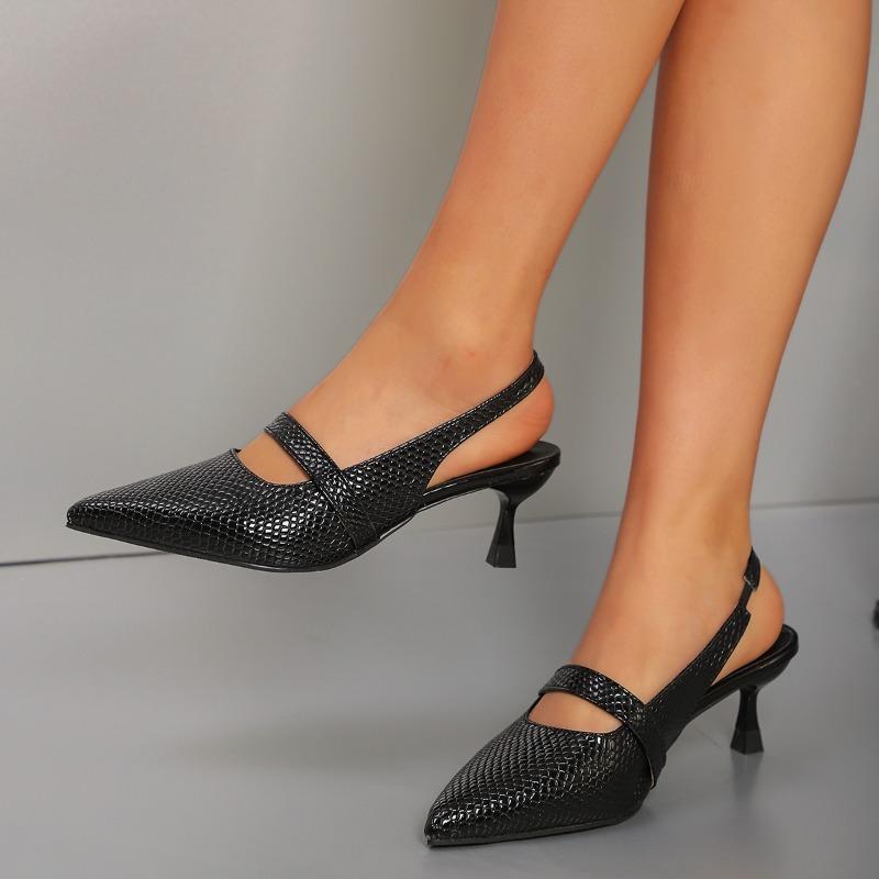 Fashion Ladies Shoes 2025 Plus Size Slingbacks Women's High Heels Fashion Dress Pumps Women Pointed Toe Slip on Thin Heel Women's Sandal