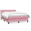 Box Spring Bed with Mattress Pink 140x210 cm Velvet