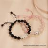 Sterling Silver Pixiu Bracelet with Natural Pink Obsidian Crystals for Men & Women