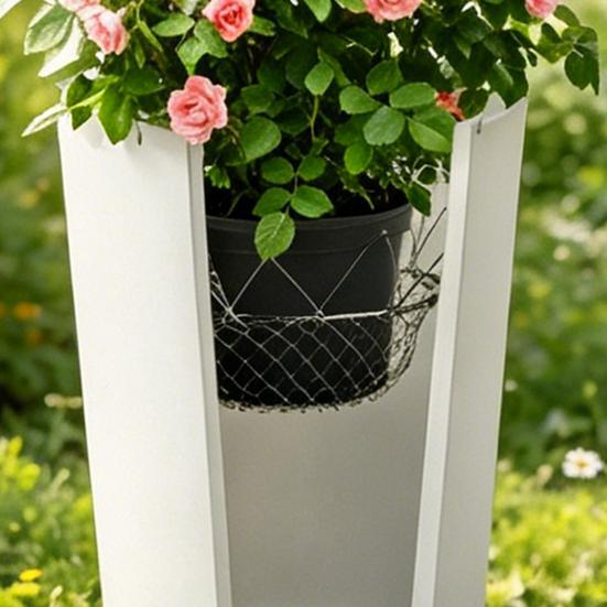 Pflanzeinsatz-Erhöhung Verstellbare Pflanzen-Erhöhung Innen für Blumentopf Robuste Blumentopf-Erhöhung mit Hakenketten für 12-18 Zoll breite Öffnung Hohe Pflanzentöpfe