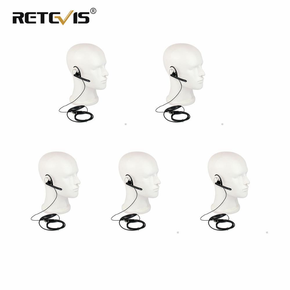 

5 шт. 2-контактный наушник с микрофоном Ptt, рация, гарнитура для Kenwood Uv5r Uv82 Uv9r для Tyt, двухстороннее радио