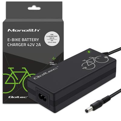 Qoltec Chargeur pour vélo, scooter électrique 36V | 42V | 2A | 5.5*2.1 | +câble d'alimentation