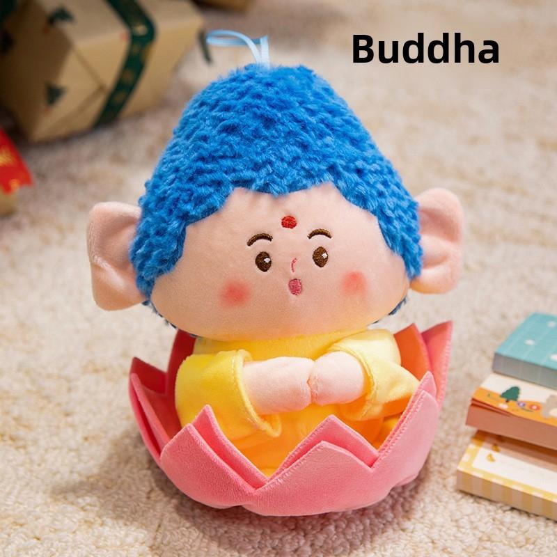Keychain Buddha Mini Plush Doll Short Plush Cultural Creative Spiritual Decor