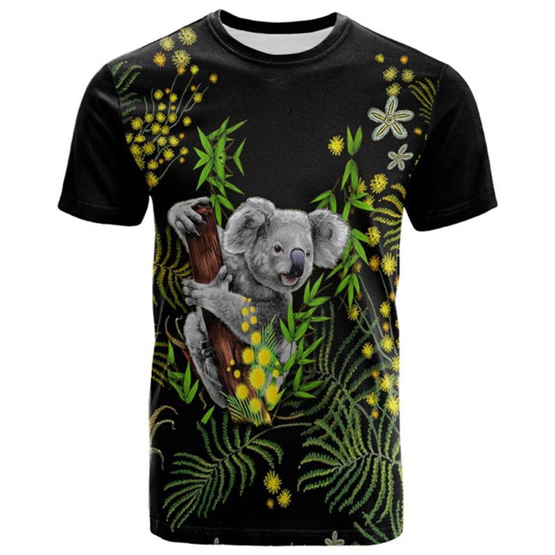 Australia Flag 3D Printed T-Shirts For Men Women Clothes Cute Koala Graphic Short Sleeve T Shirts New Casual Summer Kids Tops