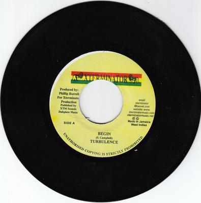 7inch Record TURBULENCE - Begin NONE XTerminator Jamaica Reggae, Ska & Dub Used