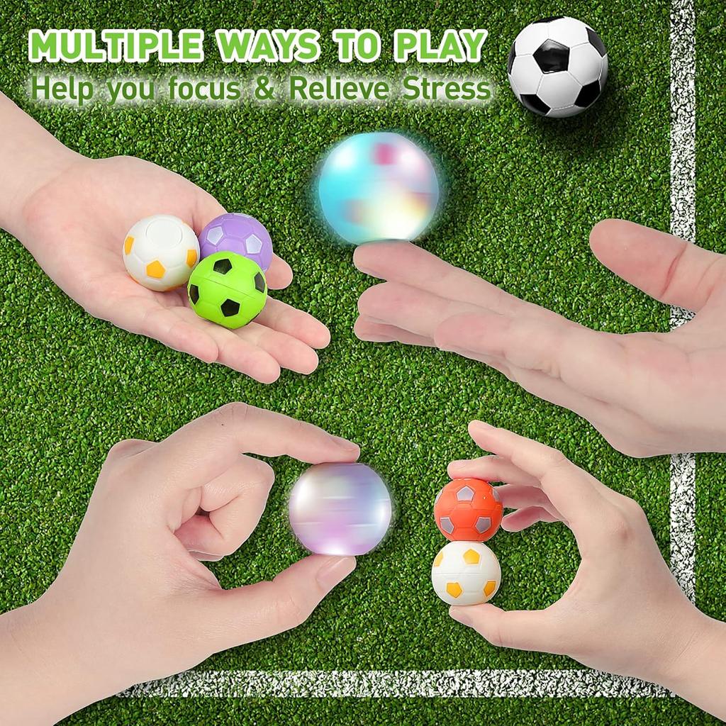 Mini Fidget Spinners Soccer Balls for Kids Soccer Party Favor Rotatable Finger Stress Balls Toy Classroom Prizes Return Gifts