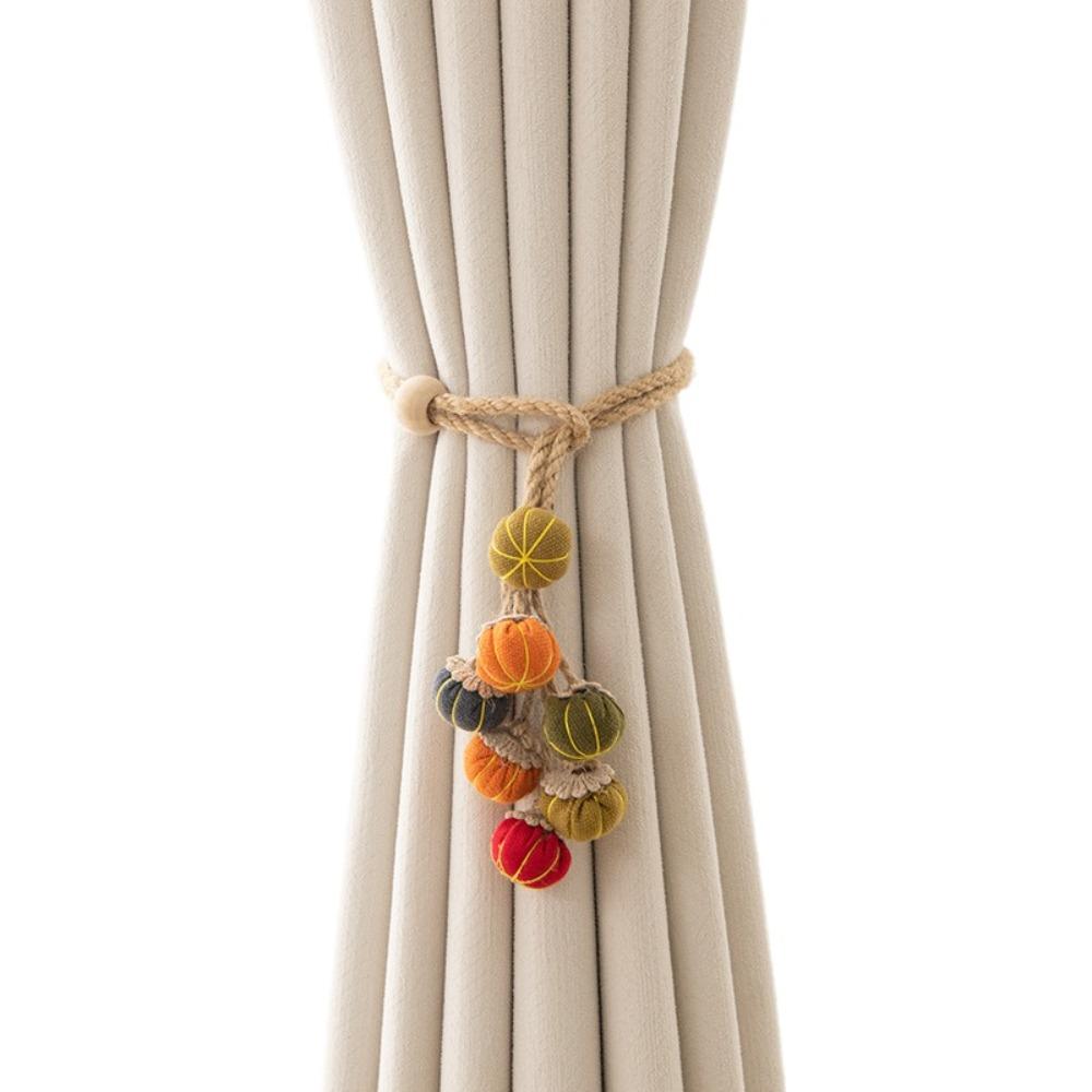 

Fruit Ornament Adjustable Pumpkin Curtain Tieback Cartoon Fruit Curtain Straps with Tessel Hanging Ball Tieback Bedroom разноцветный