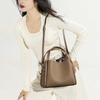 Kyoei-Tech Women's Luxury Genuine Leather Shoulder Bag with Silk Scarf Lightweight Stylish Brown Handbag