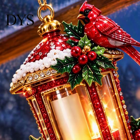 Holiday Craft Supplies for Adults Rhinestone Christmas Decoration DIY Kit, Festive Faux Diamond Art Make 6 Window Hanging Decor Ornaments, Bead