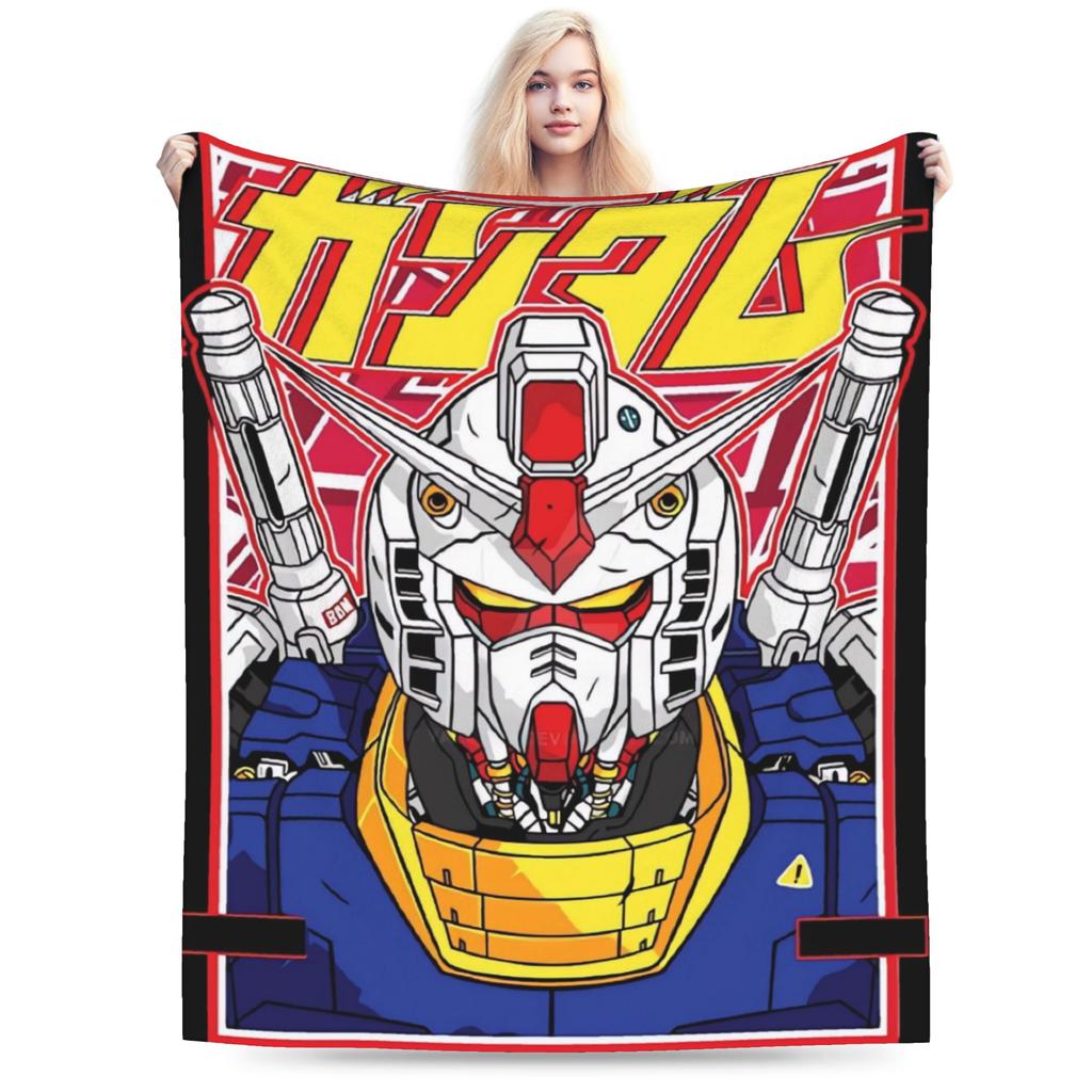 Gundam Robot Anime Blanket Quality Super Soft  Throw Blanket Winter Boy Girl Home Decor Graphic Bedspread
