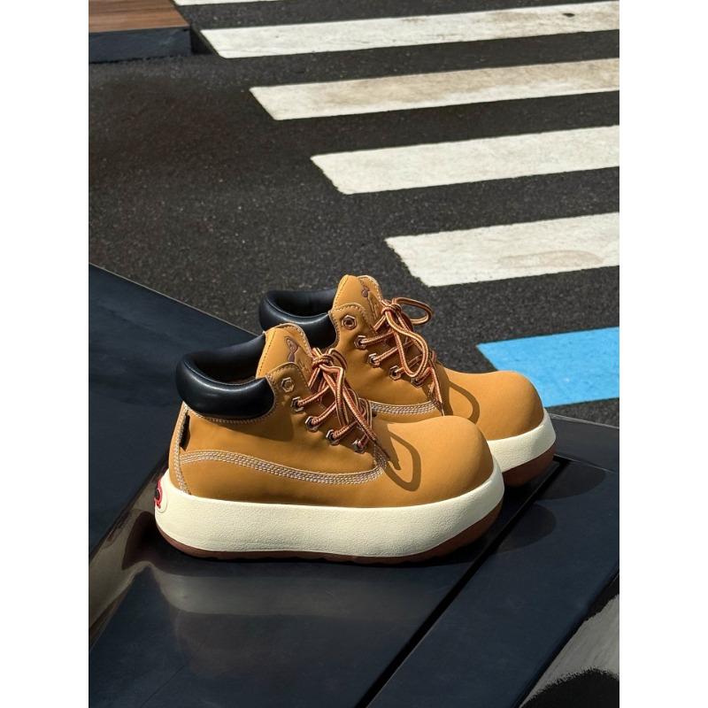 

Уродливо-милые ботинки с большой головой женские полированные старые коричневые короткие ботинки лето и осень нишевые новые ботинки Мартин 35 жёлтый