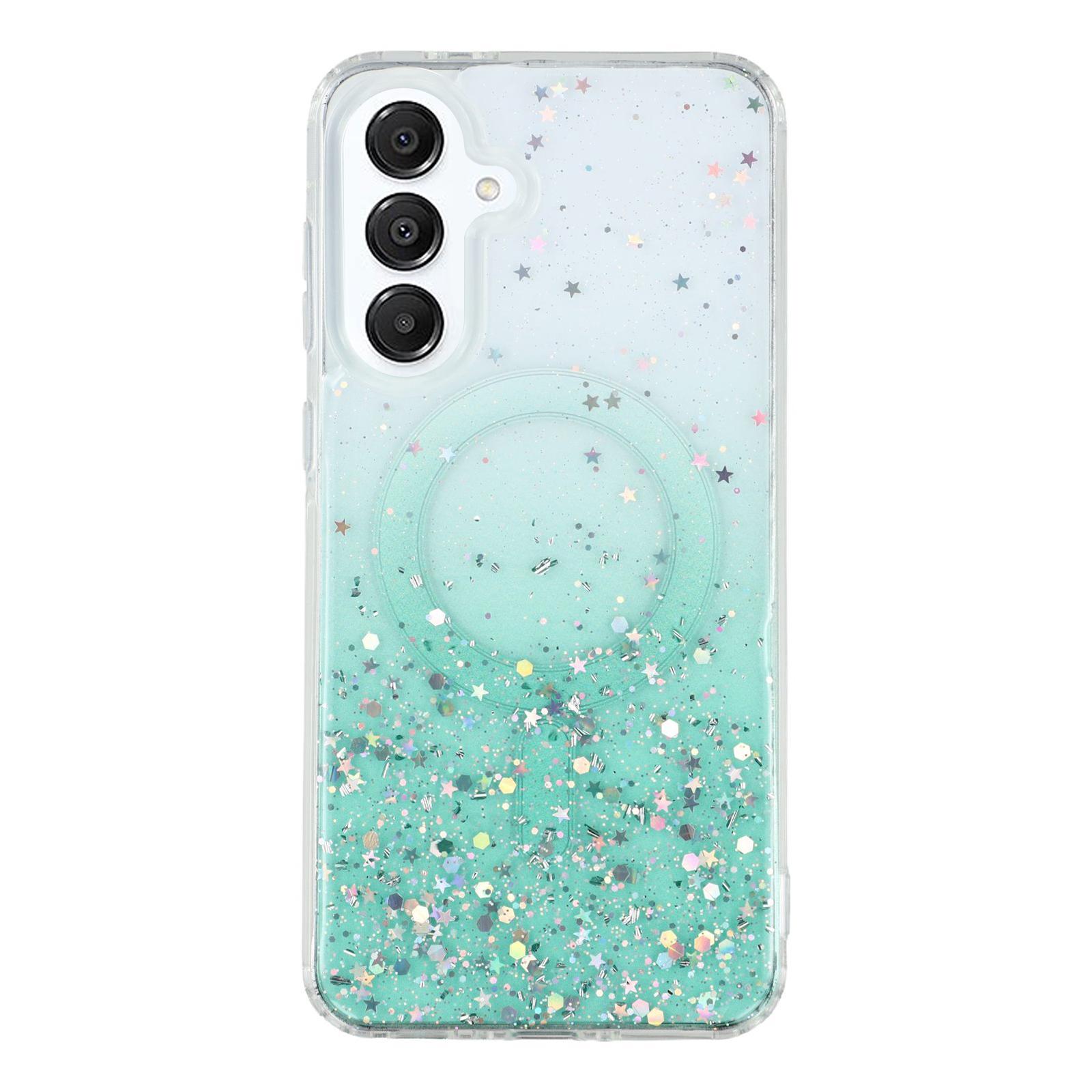 

For Samsung Galaxy A16 4G/5G Case Compatible with MagSafe Sparkle Epoxy TPU+Acrylic Phone Cover Green