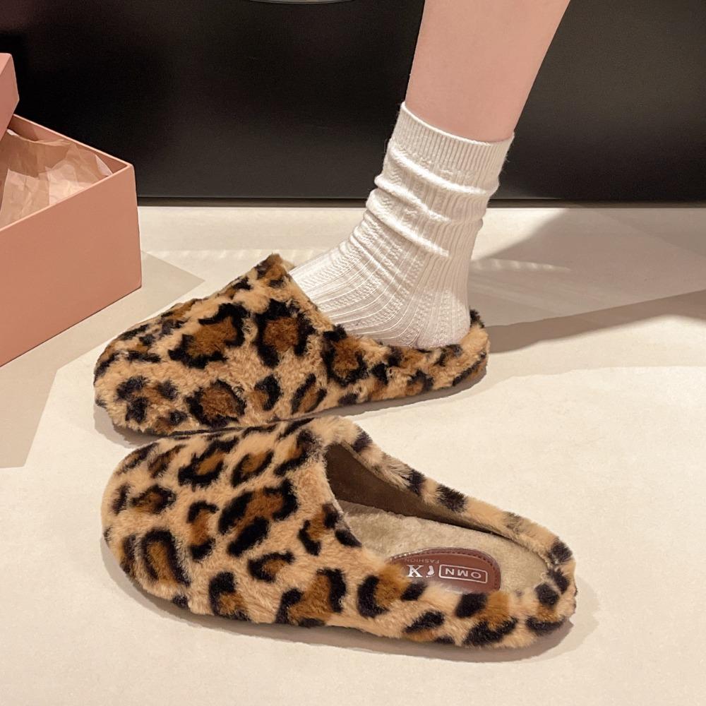 

Mao Mao Shoes Женская верхняя одежда 2026 Зима Новые Мягкая подошва Круглый носок с юбкой 1 Вязаные тапочки-слипоны Женские 35 хаки