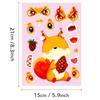 6 Sheets/Pack Big-Eyed Animal Cartoon Puzzle Face-Changing Sticker Squirrel Giraffe Fun Handmade Collage