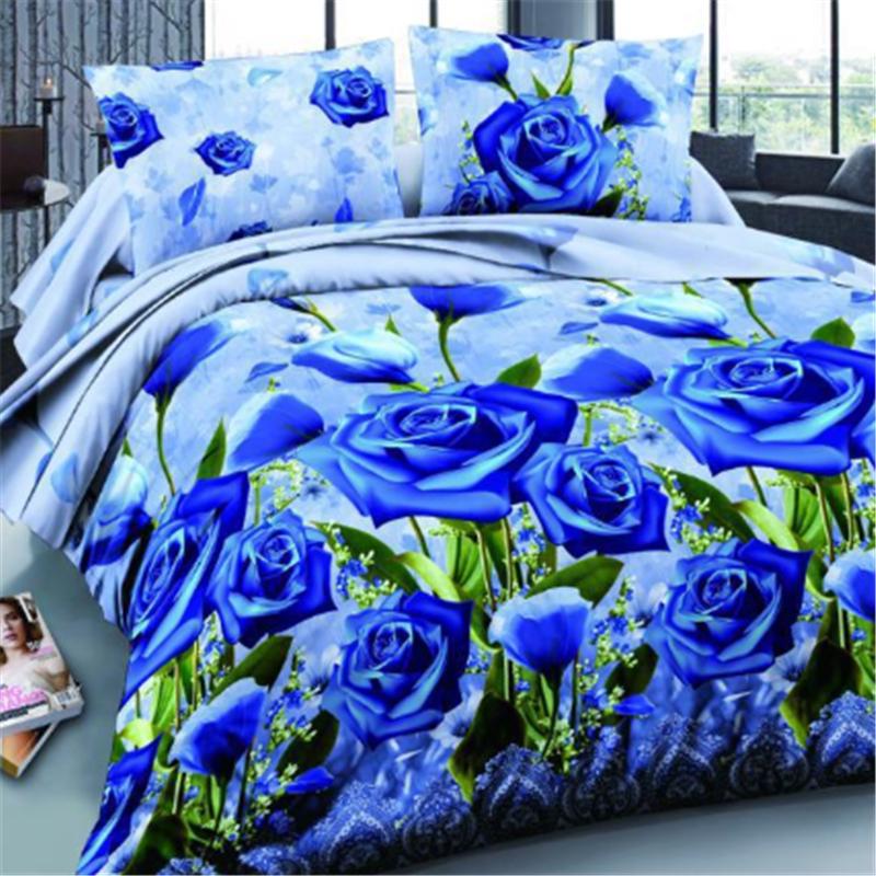 Fashion Home Decor 3D Duvet Cover Pillowcase Quilt Bedding Set Queen King Pretty Rose Flower