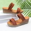 Bohemian Embroidery Straps Slippers Women 2025 Summer Comfortable Platform Wedges Shoes Women Round Toe High Heels Sandals Women