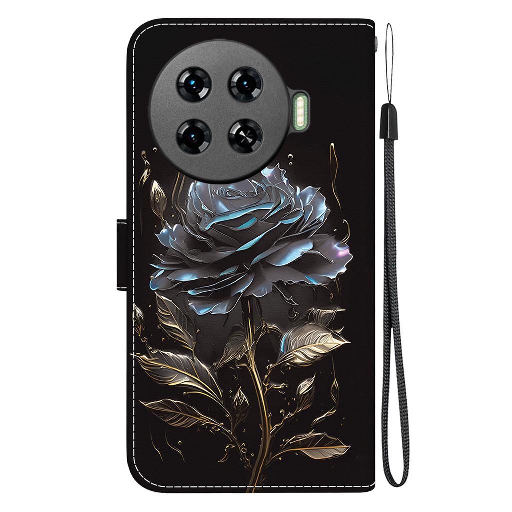 Für TECNO Spark 20 Pro+ Brieftaschenhülle Musterbedruckte Leder Klapphandyhülle