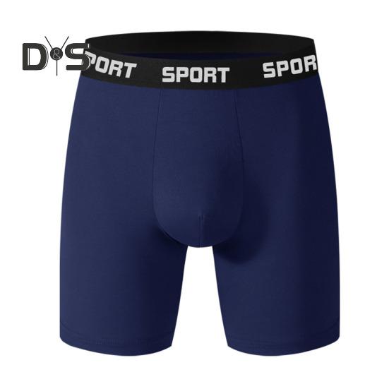 

Мужские трусы-боксеры облегающего кроя с принтом в виде букв и цветными вставками, эластичные трусы средней талии с плавными линиями и U-образной формой XXL темно-синий