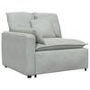 Modular Sofa with Footstool and Cushions Light Grey