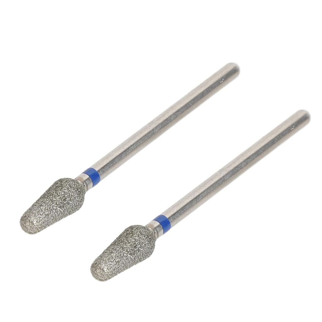 2pcs Nail Art Drill Bits Rough Surfaces Remove Dead Skin Nail Polishing Heads for Nail Grinding Machine Blue