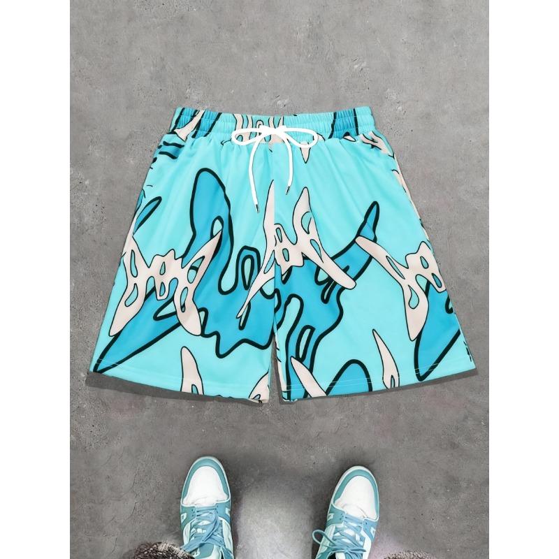 Men's Beach Shorts, Street Graphic 3D Print