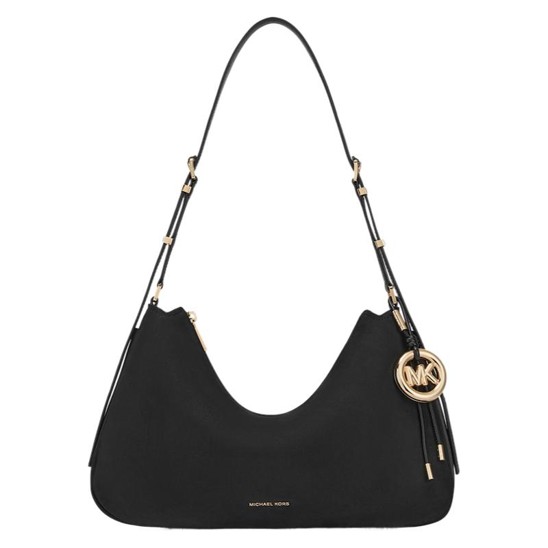 

Michael Kors MK Nolita Gold Metal Logo Saffiano Leather Shoulder Bag Medium Women shoulder bag black 30F5GY5M2L-BLACK Shopping Bag Set(Basic Set+Shopping Bag)