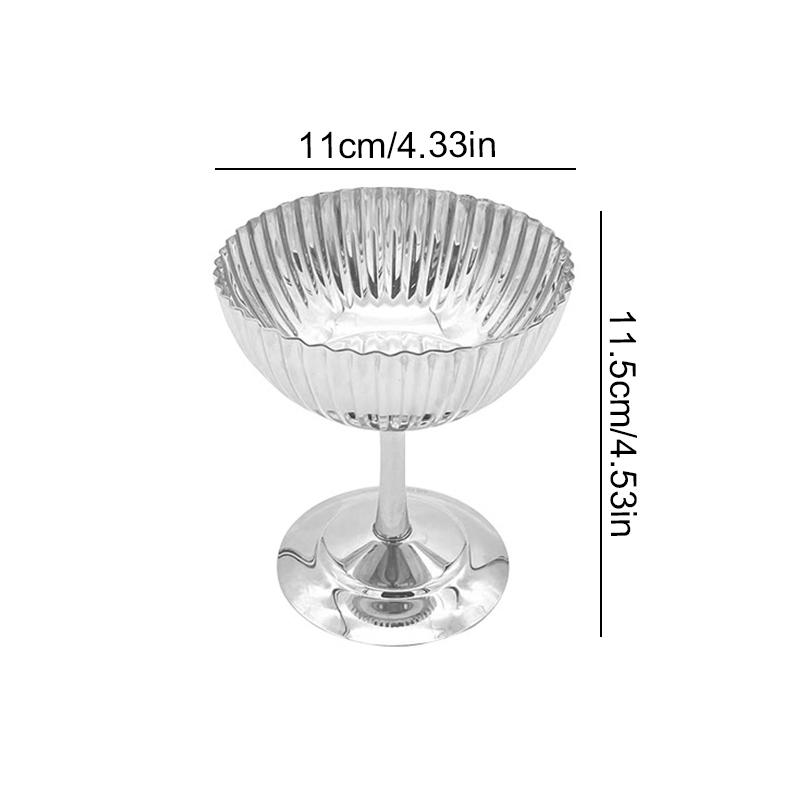 1PC Dessert Cup Minimalist Stainless Steel Dormitory Pudding Cup Heat-proof High Footed Bowl Practical Snack Bowl Convenient