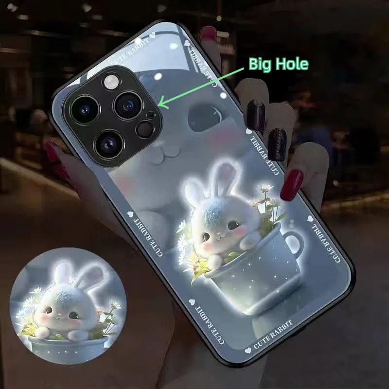 LED Phone Cover - Auto Flashing for Calls/Music with Tempered Glass Protection