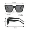 Vintage Trendy Sunglass for Women Square Frame Gradient Lens Fashionable Avant Garde Eyewear