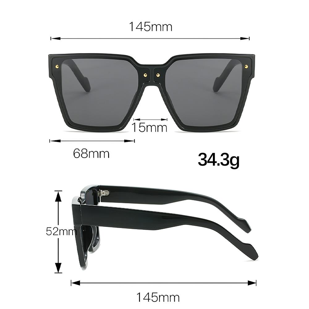 Vintage Trendy Sunglass for Women Square Frame Gradient Lens Fashionable Avant Garde Eyewear