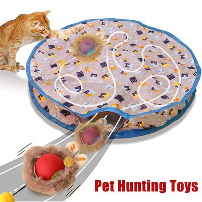 Interactive Cat Toys Balls Automatic Kitty Electric Plush Toy Smart Lighted Cat Scratch Rolling Ball Seek Play Cover Set