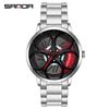 Sanda TEMU Men's Waterproof Quartz Watch with Hollow Dial and Steel Band