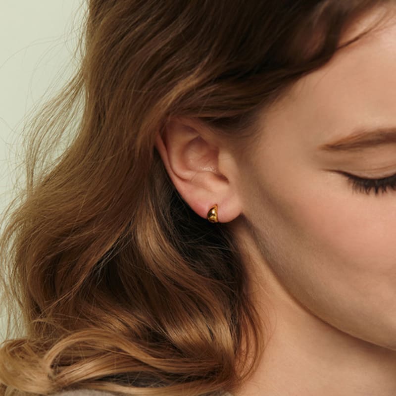 Murmur [925silver]Mini Con Hoop Earrings