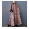Loose Literary Big Size Fashion Leopard Print Mid-length Temperament Casual Dresses