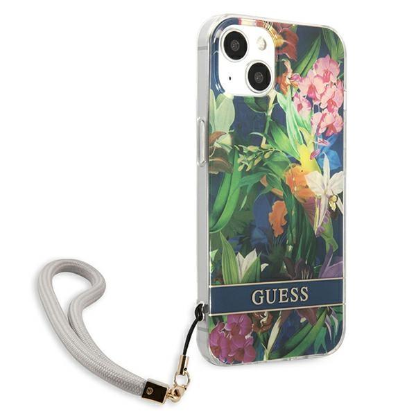 Guess Guhcp13Shflsb Iphone 13 Mini 5,4Niebieski/Blue Hardcase Flower Strap