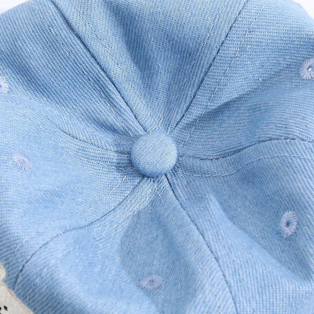 Süßer Baby Cartoon Denim Baseballkappe Kurzer Schirmmütze für Kleinkind Junge Mädchen Sommer Sonnenschutz Kinder Schirmmützen