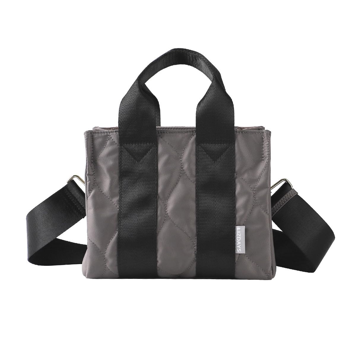

Lizdays Lightweight Nylon Tote Mini Shoulder Bag Women s Bag, (Dark Gray/Black)