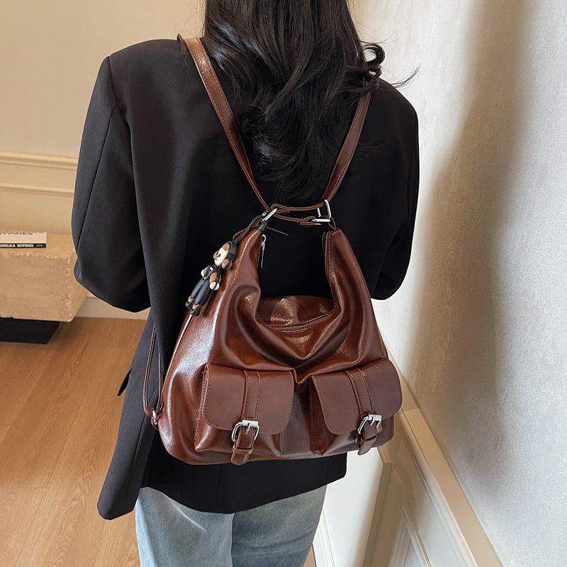 

Женская сумка-тоут и рюкзак 2025 года, универсальный, с несколькими карманами - большая вместимость, модный дизайн Without Pendant кофейный