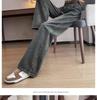 Women's Blue-Gray High-Waisted Wide-Leg Jeans - 2025 Spring Retro Casual Style