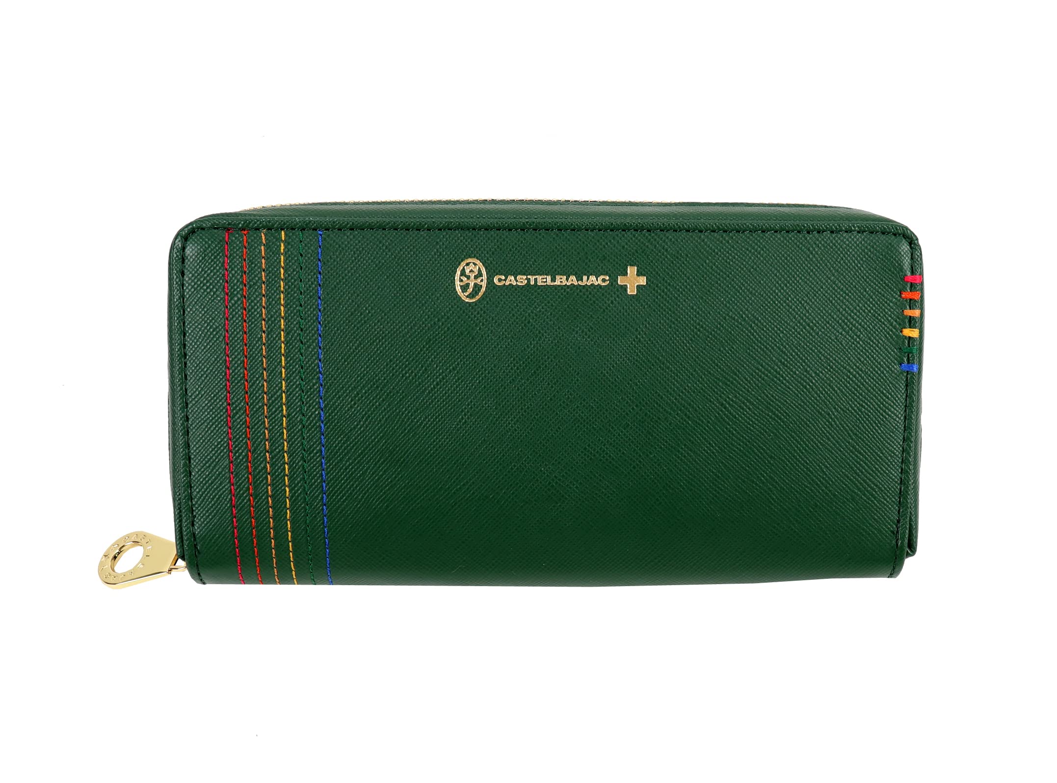 

27606 Chest Leather Round Zipper Long Wallet [Castelbajac] (Green)