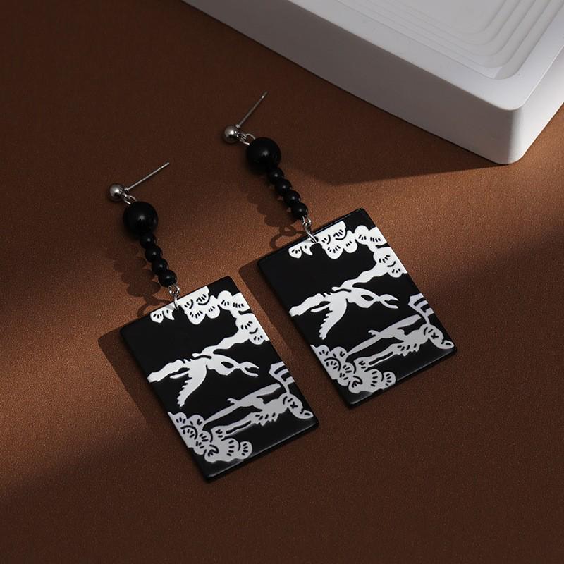 Boucles d'oreilles gland perle en forme d'éventail:  Pendentif Boucle de Paix Style Chinois Rétro pour Costumes Hanfu