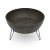 Modern Round Wooden Coffee Table | Solid Wood Center Table with Metal Hairpin Legs | Minimalist Mid-Century Living Room Furniture